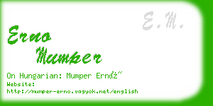 erno mumper business card